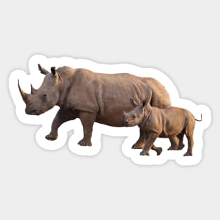 Mom and baby rhino Sticker